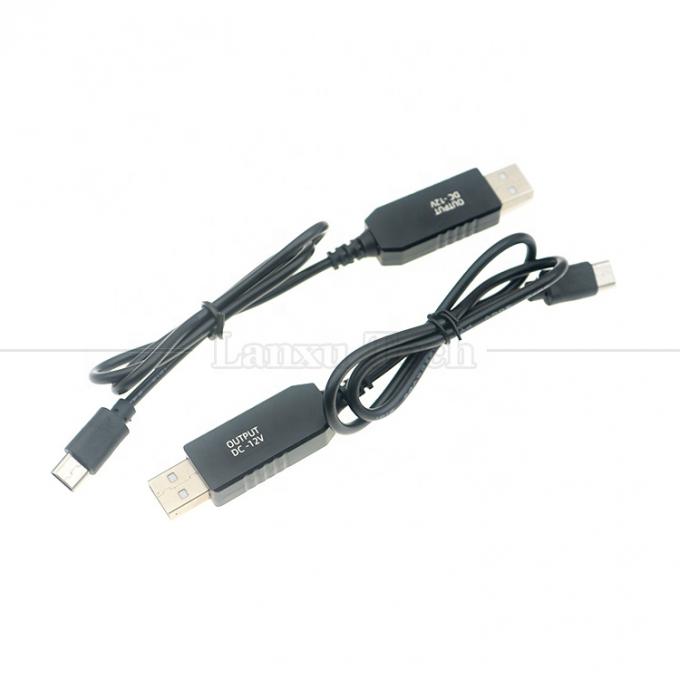 USB 5V a USB Tipo C 12V Convertidor de potencia de salida de refuerzo Cable de cargador de energía para esterillas de luz led 6