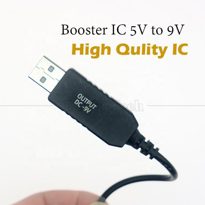 Refuerzo de alta calidad de 5V USB a 9V DC 5.5x2.1mm Convertidor Step Up Cable de cargador de energía para Wifi Router Modem 2