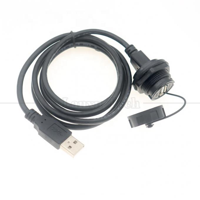 Cables de extensión de conector de puerto USB tipo A de panel masculino a femenino impermeable 1
