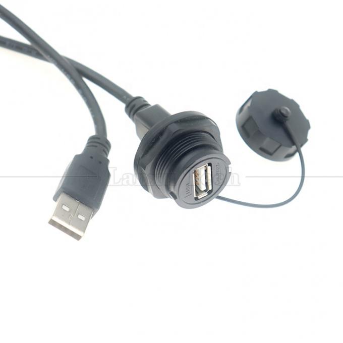Cables de extensión de conector de puerto USB tipo A de panel masculino a femenino impermeable 2