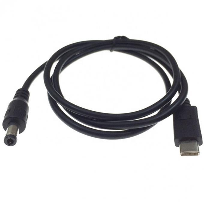 Carga rápida 20V 3A 65W USB Tipo C a 5.5mm X 2.1mm Cable de carga de energía DC PD para computadora portátil 5