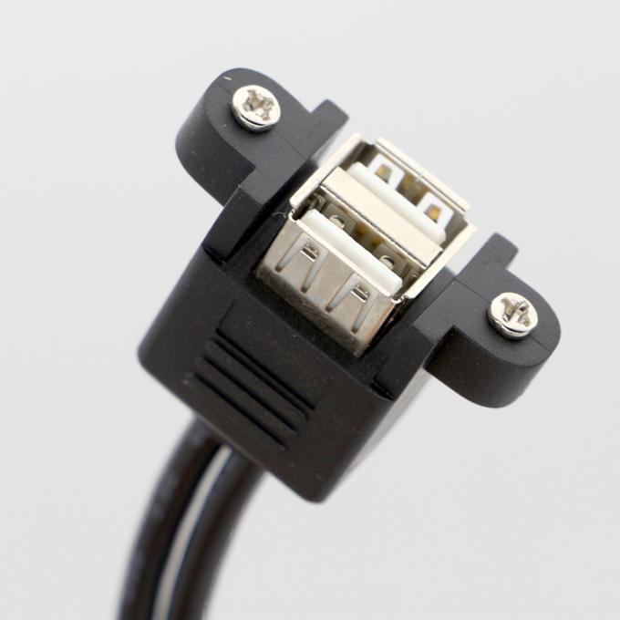 Bloqueo por tornillo 0.5M 1M Cables de extensión de panel USB 2.0 de doble montaje de hombre a mujer 5