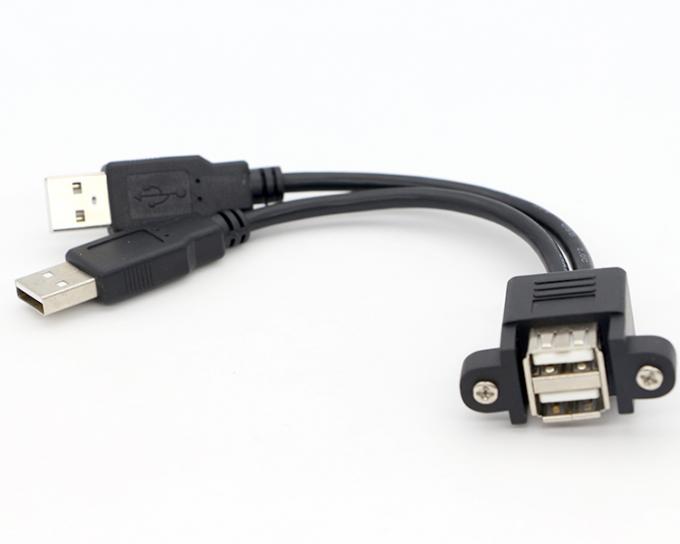 Bloqueo por tornillo 0.5M 1M Cables de extensión de panel USB 2.0 de doble montaje de hombre a mujer 6