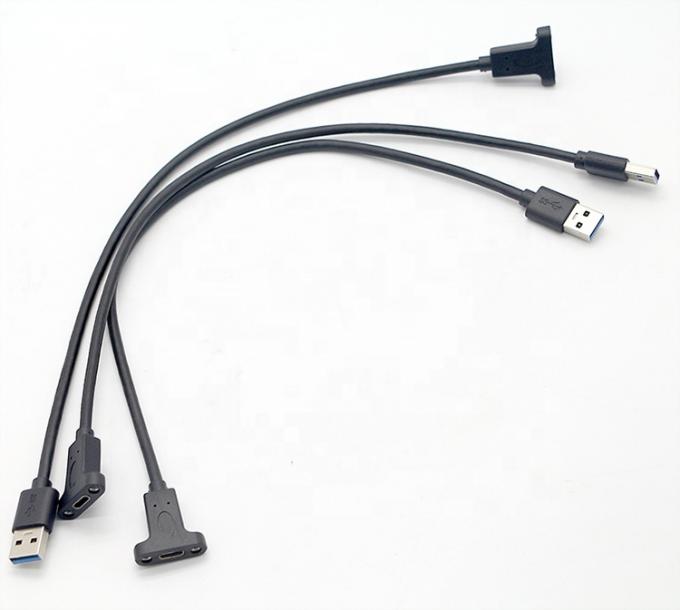 Cable de extensión de montaje de panel personalizado USB 3.0 A masculino a USB Tipo C 3.1 femenino 1
