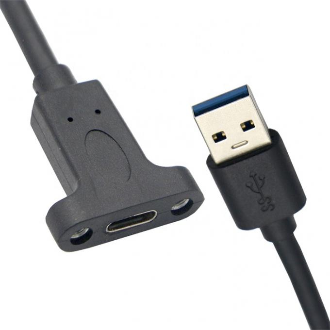 Cable de extensión de montaje de panel personalizado USB 3.0 A masculino a USB Tipo C 3.1 femenino 2