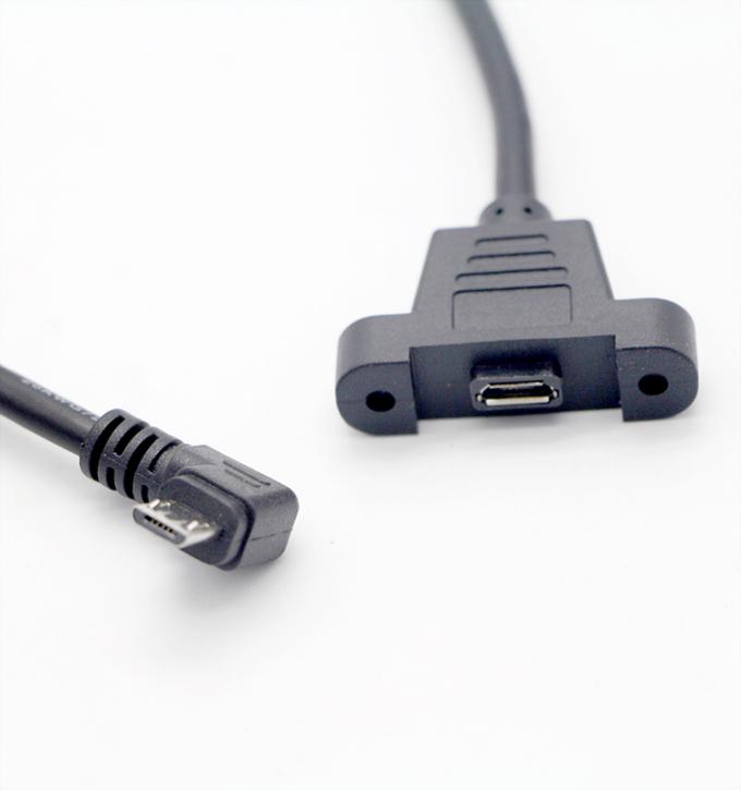CUSTOM 0.3M 1M 90 grados hacia arriba hacia abajo ángulo izquierdo derecho tornillo micro panel montaje cable de extensión USB 4