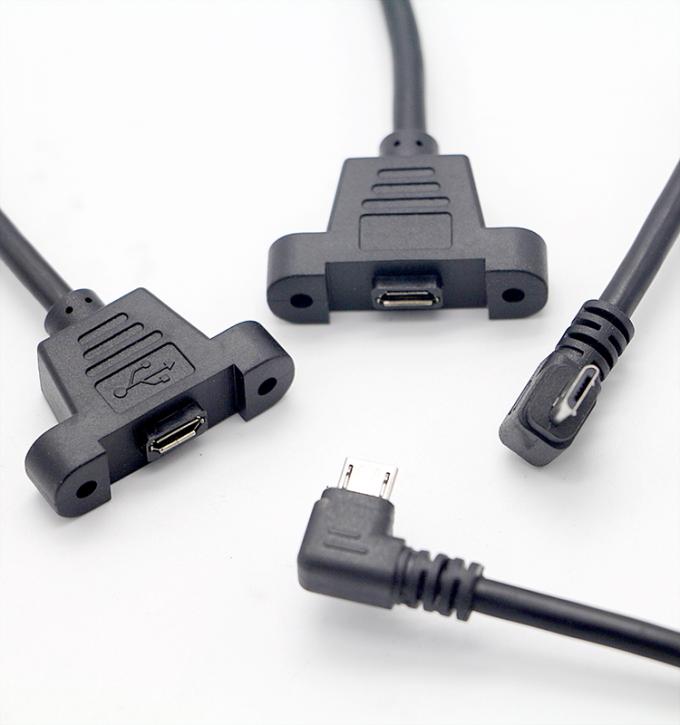 CUSTOM 0.3M 1M 90 grados hacia arriba hacia abajo ángulo izquierdo derecho tornillo micro panel montaje cable de extensión USB 3