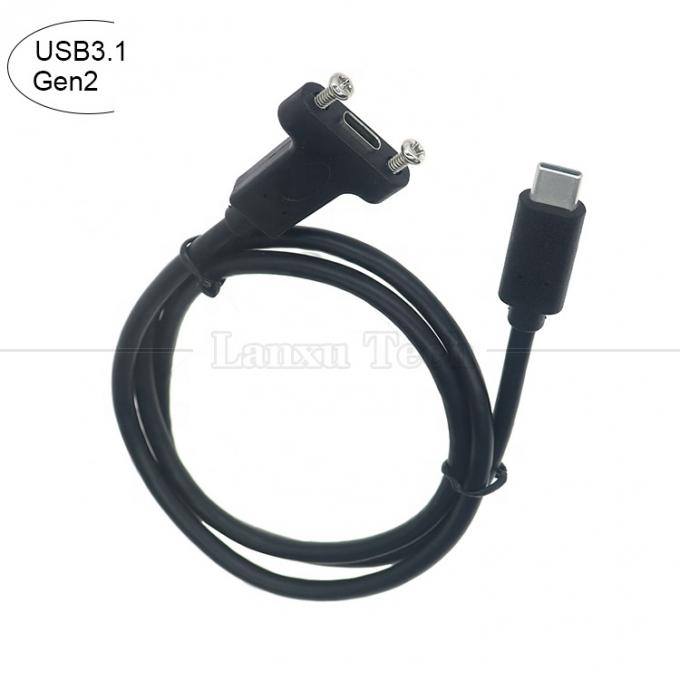 Personalización USB3.1 Gen2 Cerradura de tornillo de perno USB Tipo C 3.1 Panel de montaje de cable de extensión 2