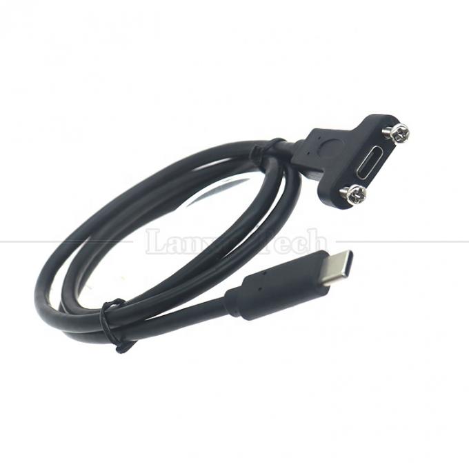 Personalización USB3.1 Gen2 Cerradura de tornillo de perno USB Tipo C 3.1 Panel de montaje de cable de extensión 5