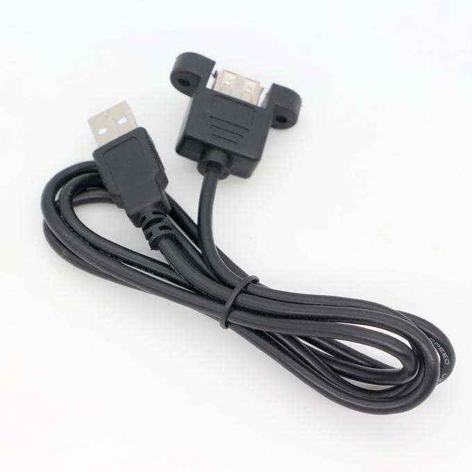 1ft 3ft 10ft Cerradura de tornillo del macho al panel de montaje de la mujer USB 2.0 Tipo A cable de extensión 4
