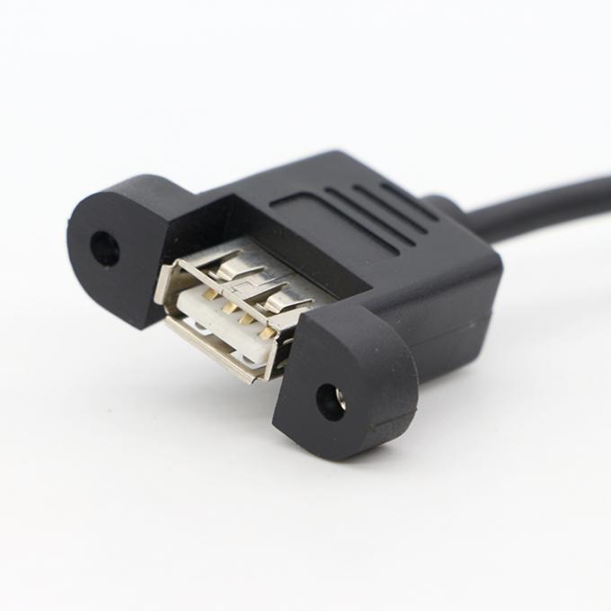 1ft 3ft 10ft Cerradura de tornillo del macho al panel de montaje de la mujer USB 2.0 Tipo A cable de extensión 2