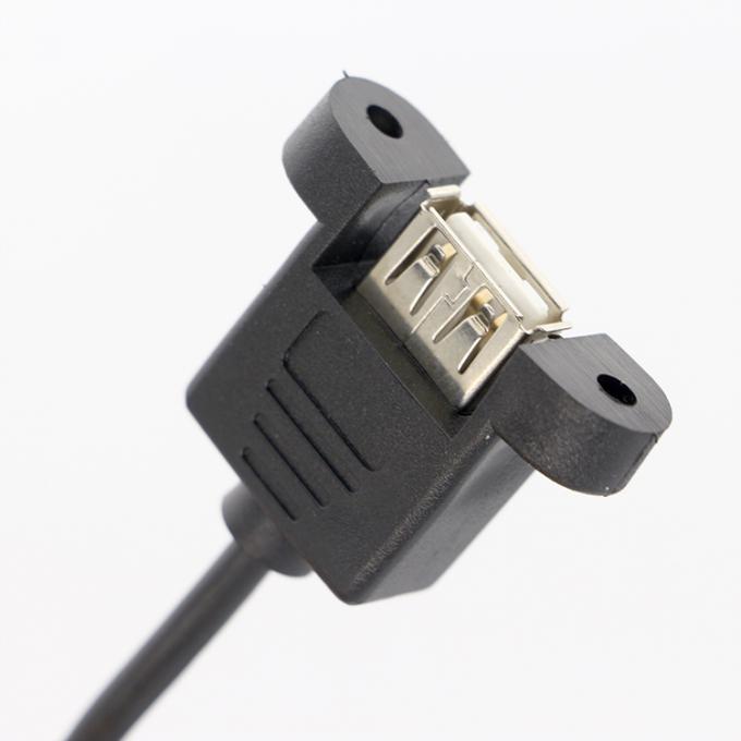 1ft 3ft 10ft Cerradura de tornillo del macho al panel de montaje de la mujer USB 2.0 Tipo A cable de extensión 3