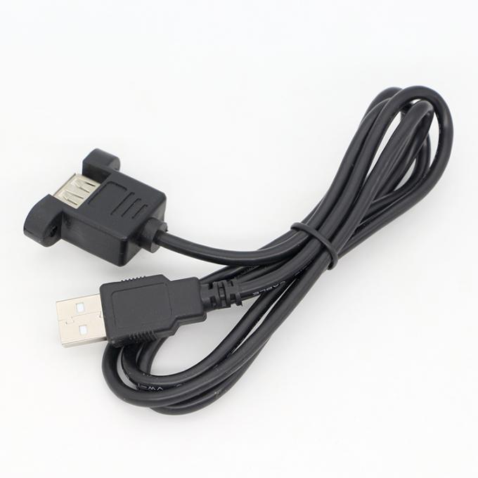 1ft 3ft 10ft Cerradura de tornillo del macho al panel de montaje de la mujer USB 2.0 Tipo A cable de extensión 5