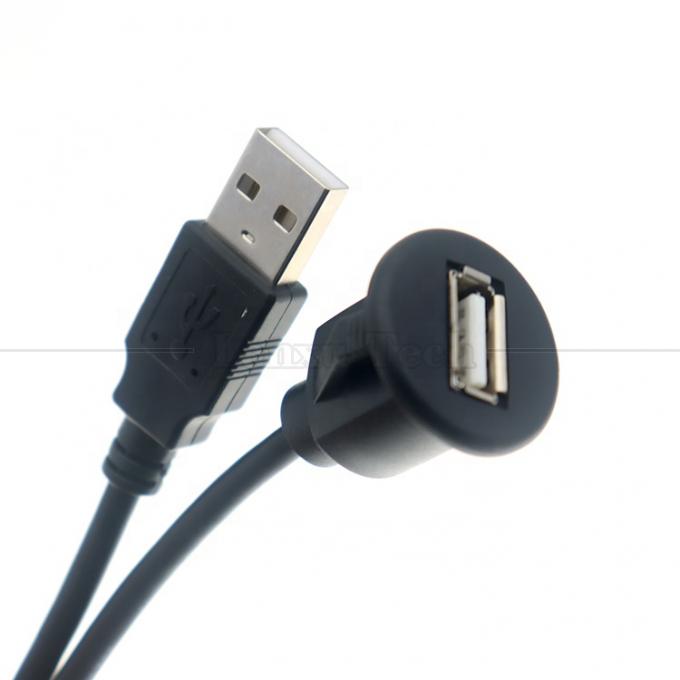 Car Audio Stereo Dashboard Panel de descarga masculino a femenino Monte de cable de extensión USB 2.0 Tipo A 3