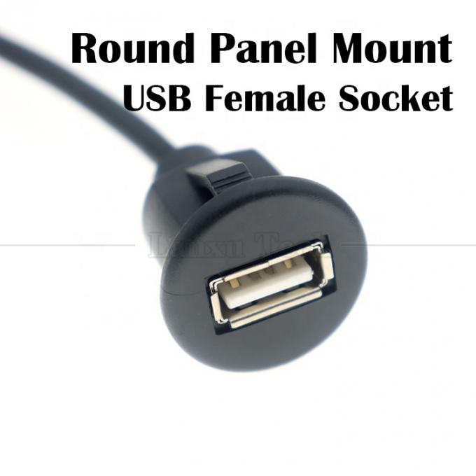 Car Audio Stereo Dashboard Panel de descarga masculino a femenino Monte de cable de extensión USB 2.0 Tipo A 5