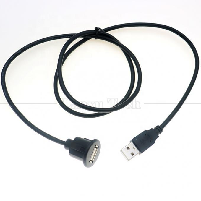 Car Audio Stereo Dashboard Panel de descarga masculino a femenino Monte de cable de extensión USB 2.0 Tipo A 7