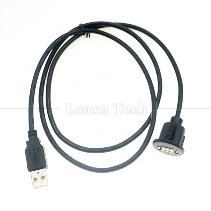 Car Audio Stereo Dashboard Panel de descarga masculino a femenino Monte de cable de extensión USB 2.0 Tipo A 6