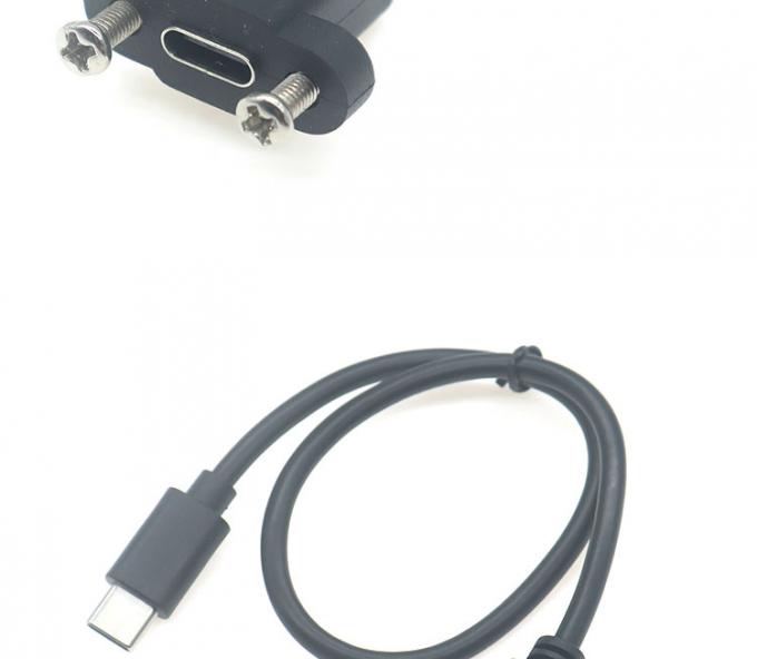 30cm 50cm Panel de tornillo montado de hombre a mujer USB Tipo C 3.1 cable de extensión 6