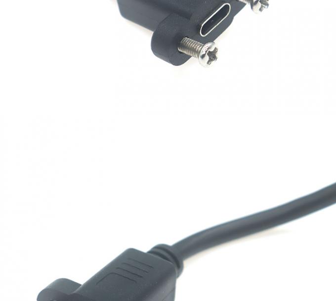 30cm 50cm Panel de tornillo montado de hombre a mujer USB Tipo C 3.1 cable de extensión 5