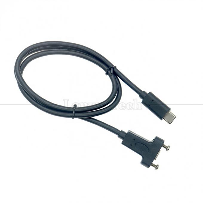 10Gbps 0,3m 1m Hombre a mujer Tipo C 3.1 Panel montado Cerradura de tornillo Agujero de bloqueo Cable de extensión USB 1