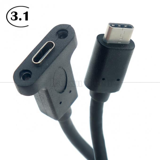 10Gbps 0,3m 1m Hombre a mujer Tipo C 3.1 Panel montado Cerradura de tornillo Agujero de bloqueo Cable de extensión USB 8
