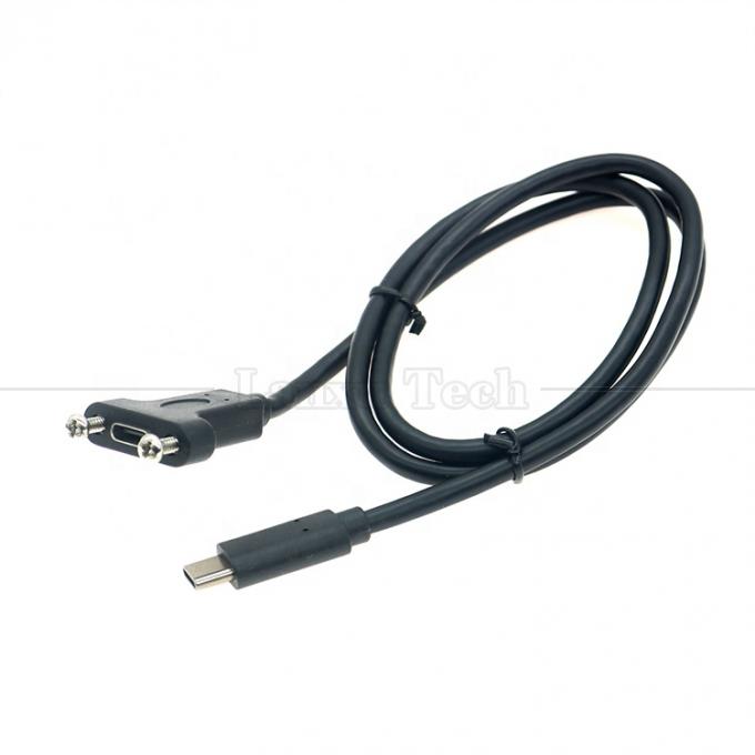 10Gbps 0,3m 1m Hombre a mujer Tipo C 3.1 Panel montado Cerradura de tornillo Agujero de bloqueo Cable de extensión USB 9