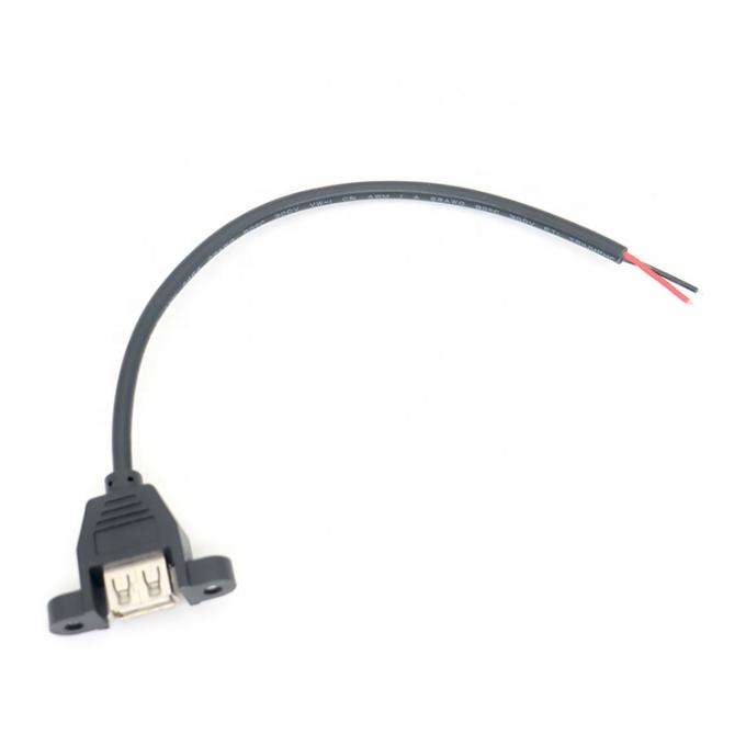 Panel de montaje personalizado USB Tipo A Femenino para abrir cables de extremo desnudo 4