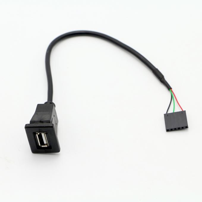 Conector de conexión USB 2.0 con cable de montaje masculino con 6 cables 1