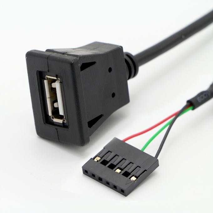 Conector de conexión USB 2.0 con cable de montaje masculino con 6 cables 2