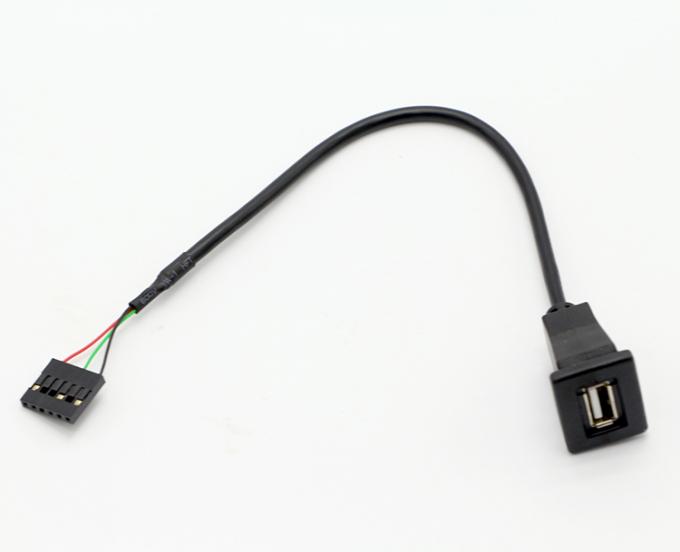 Conector de conexión USB 2.0 con cable de montaje masculino con 6 cables 5
