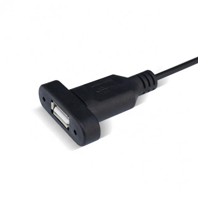 Panel de montaje personalizado USB A Femenino a alambre desnudo Cable de extremo abierto enlatado 2