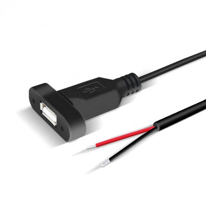 Panel de montaje personalizado USB A Femenino a alambre desnudo Cable de extremo abierto enlatado 5