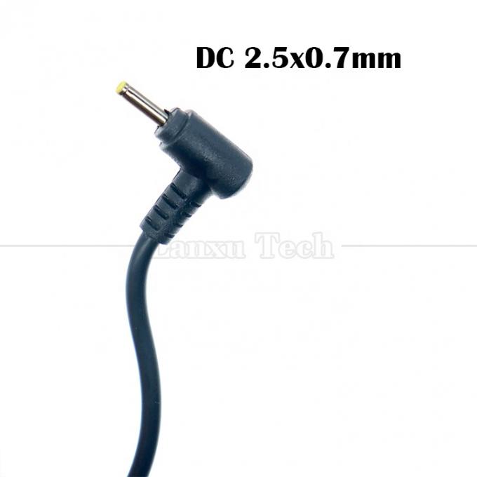 90 grados en ángulo recto USB A macho al barril Jack DC 2.5x0.7mm 3.5x1.35 5.5x2.5 5.5x2.1mm Cable de carga 1