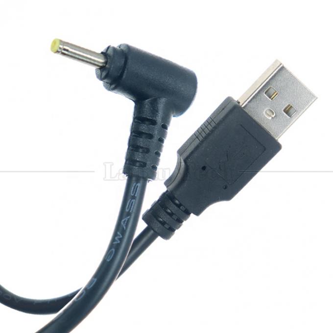 90 grados en ángulo recto USB A macho al barril Jack DC 2.5x0.7mm 3.5x1.35 5.5x2.5 5.5x2.1mm Cable de carga 0