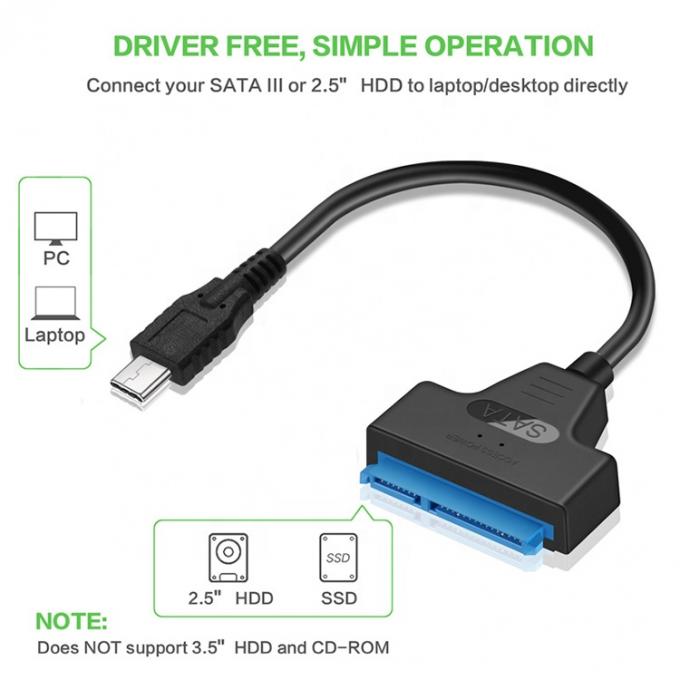 Alta velocidad 5Gbps SDD HDD Disco duro 2.5 pulgadas USB Tipo C 3.1 a Sata el cable de adaptador 3