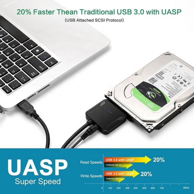 Alta compatibilidad 2.5 3.5 pulgadas SSD HDD disco duro USB 3.0 a Sata Cable 4