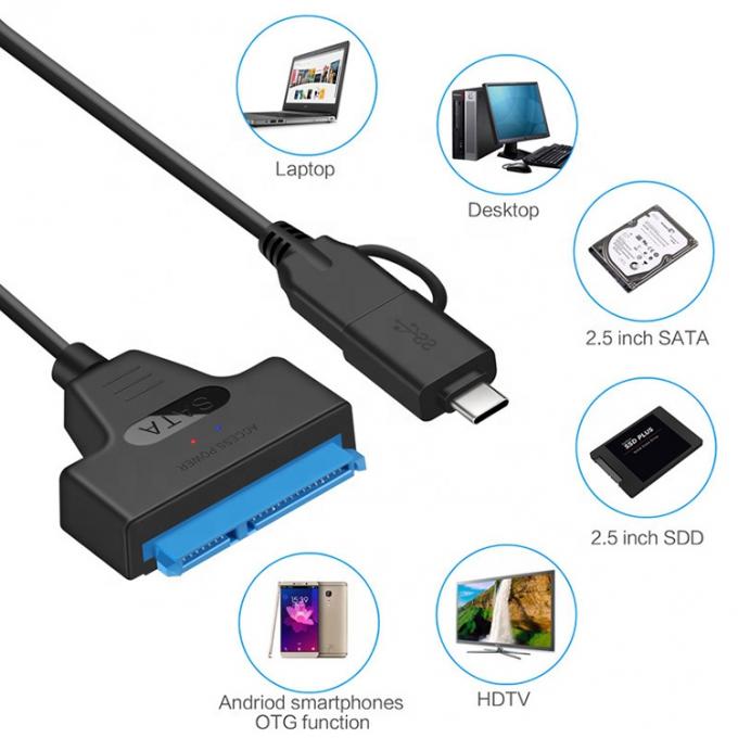 Alta velocidad 5Gbps 2,5 pulgadas SSD HDD disco duro tipo C USB 3.0 SATA cable de adaptador 5