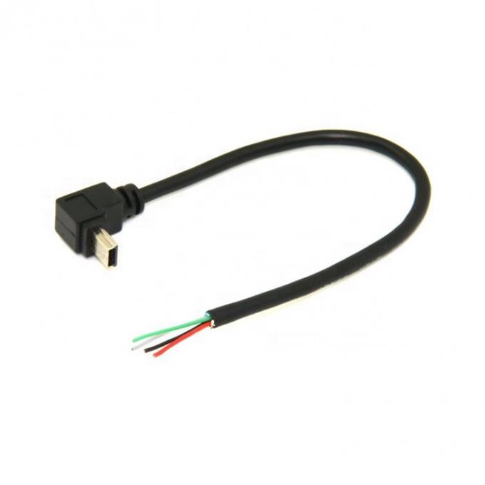 90 grados hacia arriba hacia abajo ángulo izquierdo derecho Mini USB para desnudar alambre desnudo Cable de cola de cerdo de extremo abierto 6