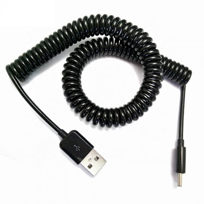 Cable de carga de datos recargable 1M 2M 3M en espiral enrollado Mini USB 5 PIN a USB 0