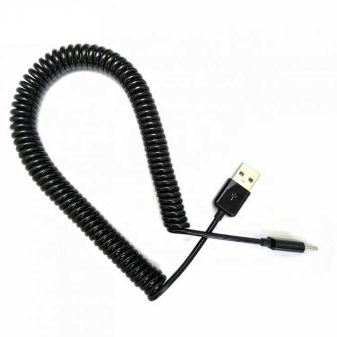 Cable de carga de datos recargable 1M 2M 3M en espiral enrollado Mini USB 5 PIN a USB 4
