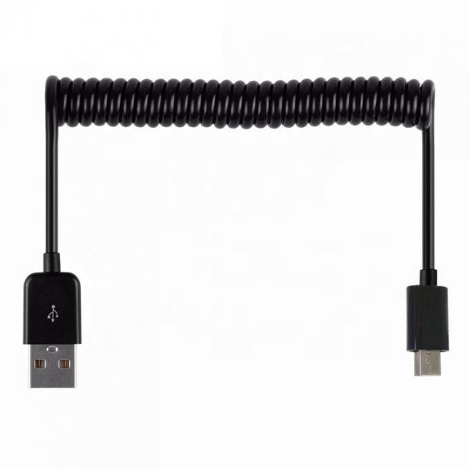 Cable de carga de datos recargable 1M 2M 3M en espiral enrollado Mini USB 5 PIN a USB 2