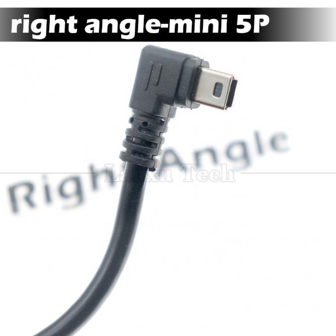 Personalizado 1m 2m 3m 90 grados hacia arriba hacia abajo ángulo izquierdo derecho carga de datos USB A macho a mini 5pin cable de extensión USB para cámara 2