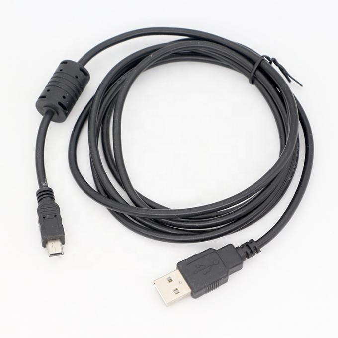 1.5m USB A a Mini B 5PIN USB 2.0 Cable OTG de carga de datos con ferrita 1