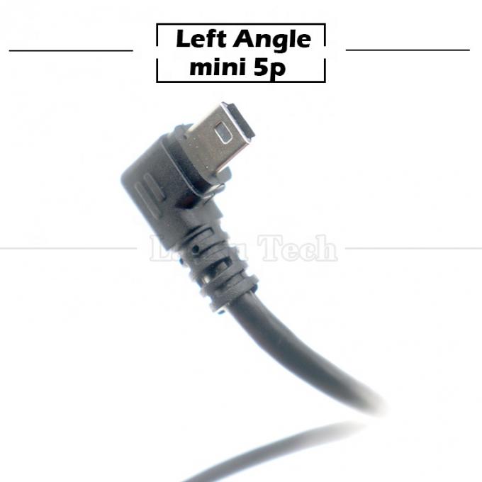 Personalización de 90 grados en el ángulo izquierdo USB A masculino a MINI 5P Cable USB para la cámara del controlador PS3 4