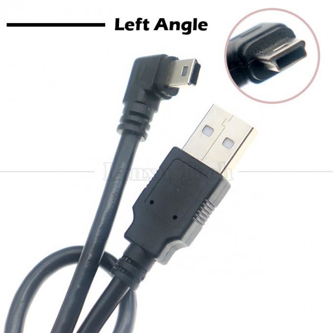 Personalización de 90 grados en el ángulo izquierdo USB A masculino a MINI 5P Cable USB para la cámara del controlador PS3 3