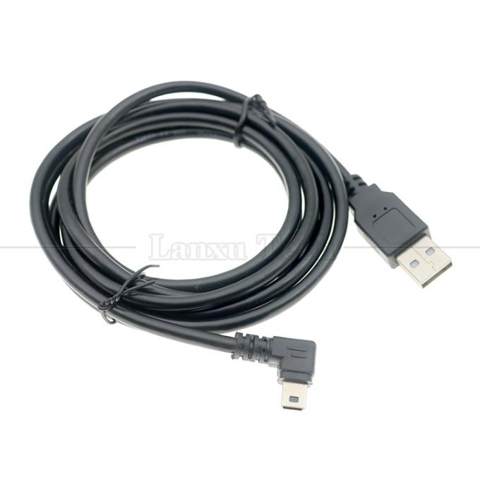 Personalización de 90 grados en el ángulo izquierdo USB A masculino a MINI 5P Cable USB para la cámara del controlador PS3 6