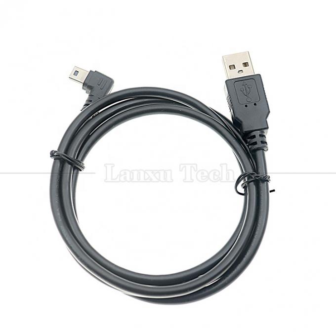 1m 2m 3m 5m 90 grados en forma de L ángulo derecho izquierdo USB 2.0 A macho a mini B 5 pin USB Cable de carga de datos para cámara MP3 4