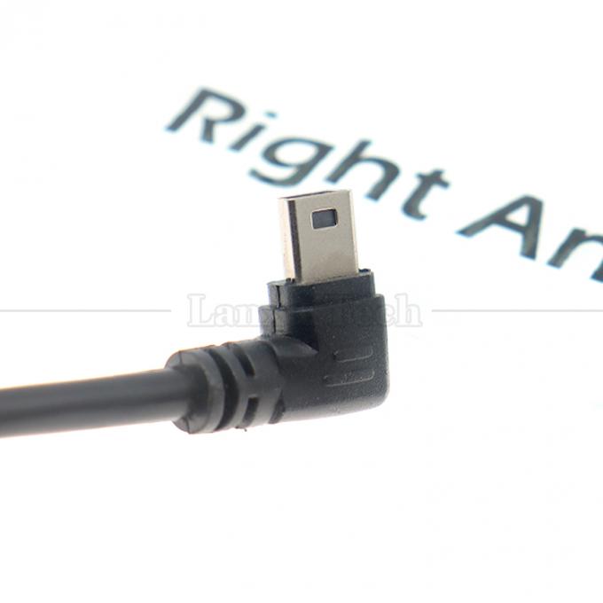 1m 2m 3m 5m 90 grados en forma de L ángulo derecho izquierdo USB 2.0 A macho a mini B 5 pin USB Cable de carga de datos para cámara MP3 7