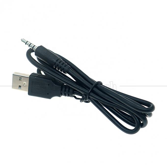 1M USB a 3.5mm 4 polos DC Audio Jack Cable de extensión para altavoz de automóvil 0
