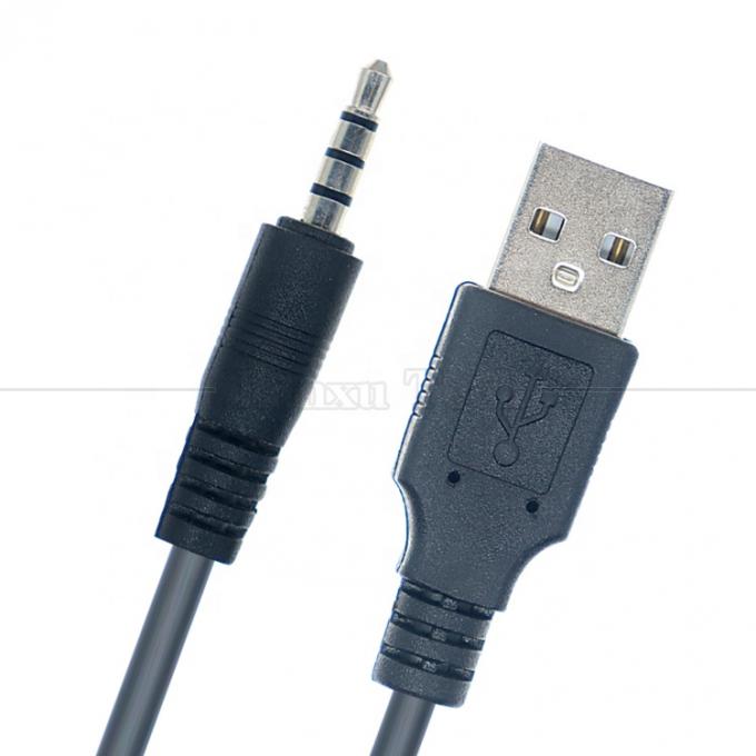 1M USB a 3.5mm 4 polos DC Audio Jack Cable de extensión para altavoz de automóvil 2
